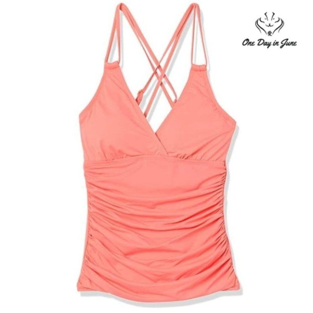 La Blanca Island Goddess Underwire Cross Back Tankini Top Size 0